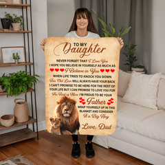 To My Daughter This Old Lion – Sherpa Fleece Blanket